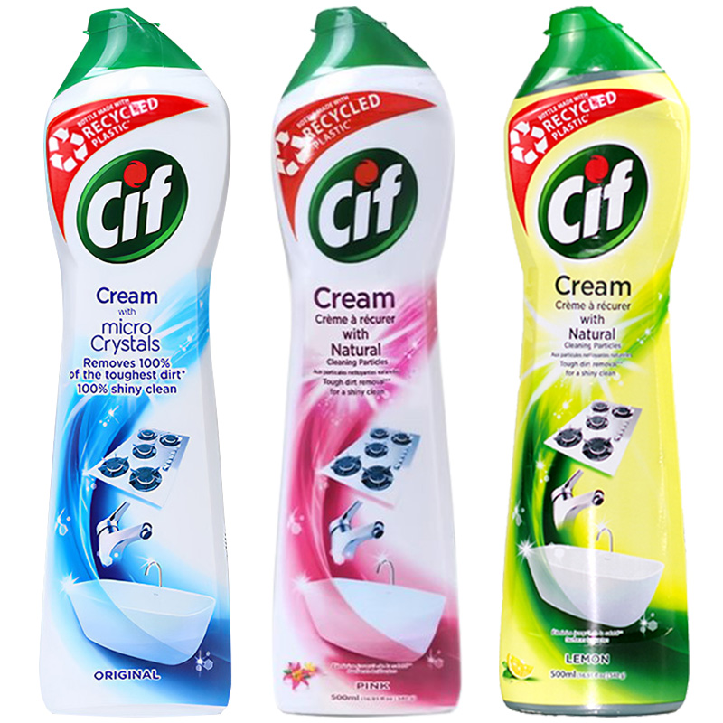 Cif晶杰多功能强力清洁乳500ml晶洁浴室瓷砖去污不锈钢清洁剂膏